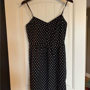 J. Crew Black and White Polka Dot Mini Dress